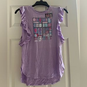 ⭐️NWT - L.O.L. Doll Lavender Ruffle Sleeve Tunic T- Shirt - Girls 10/12
